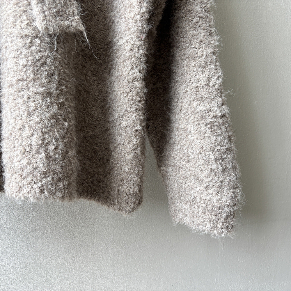 【YK259】實拍冬季慵懒奶呼呼針織毛衣+可拆卸披肩帽子(羊毛12%)251113