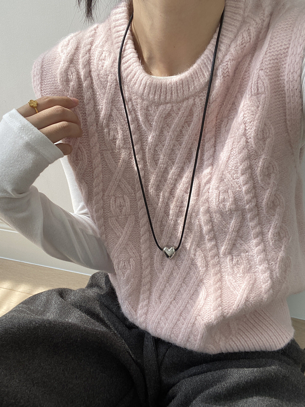 【YP2617】 實拍圓領麻花軟糯針織背心251023