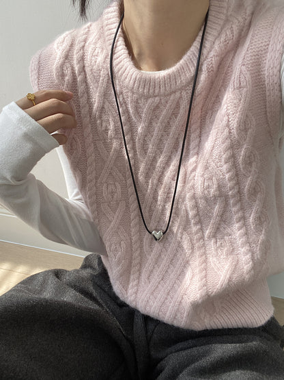 【YP2617】 實拍圓領麻花軟糯針織背心251023