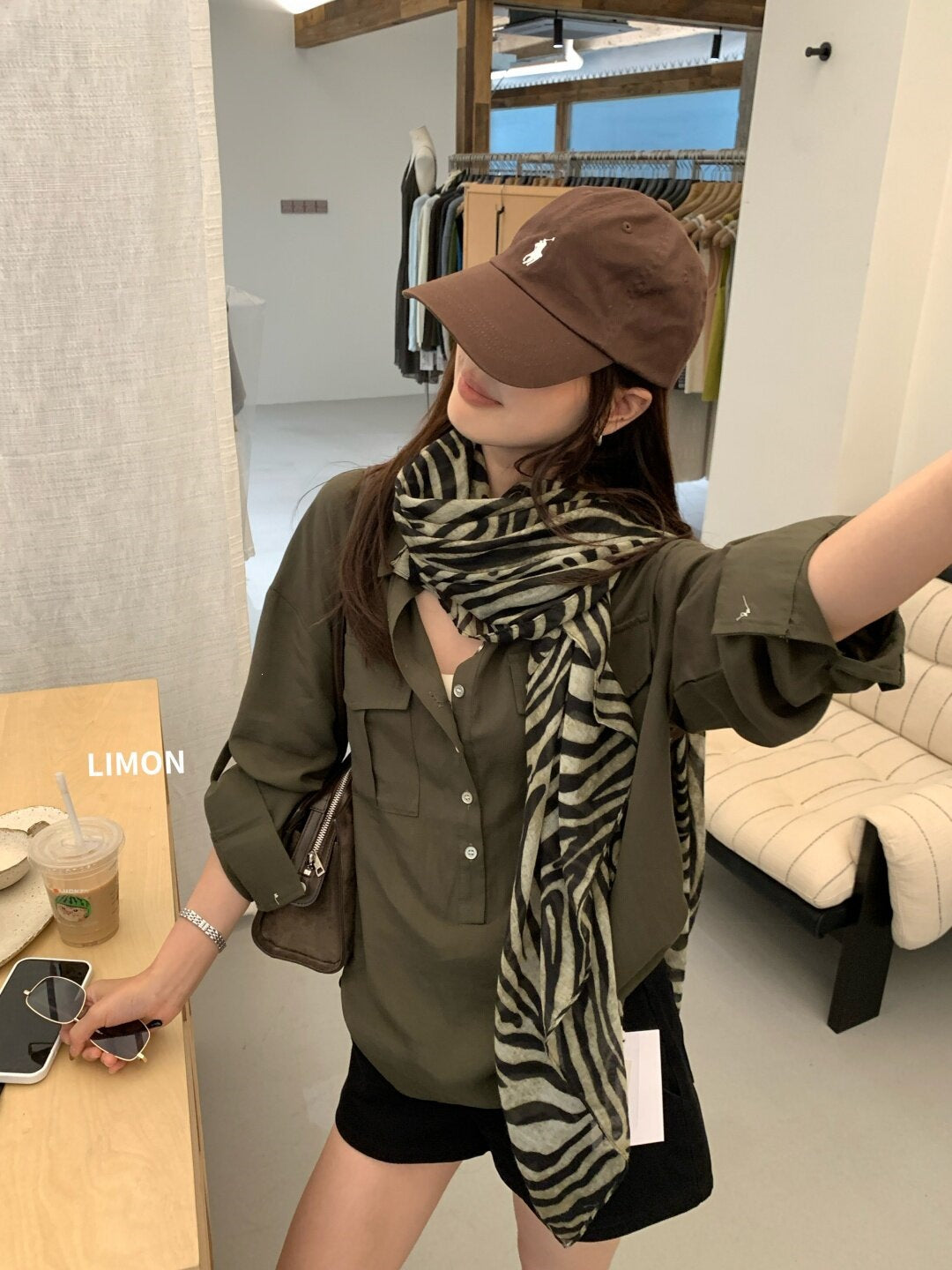 【L11321】檸檬家慵懶率性・工裝風寬鬆翻領長袖襯衫260921