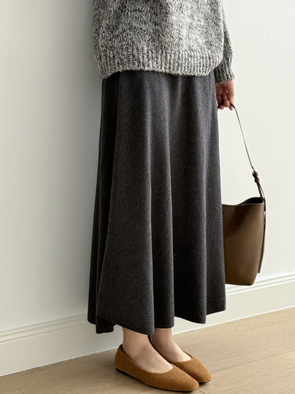 【Y0723】實拍冬季簡約針織大擺A字裙（棉羊毛4%)251106