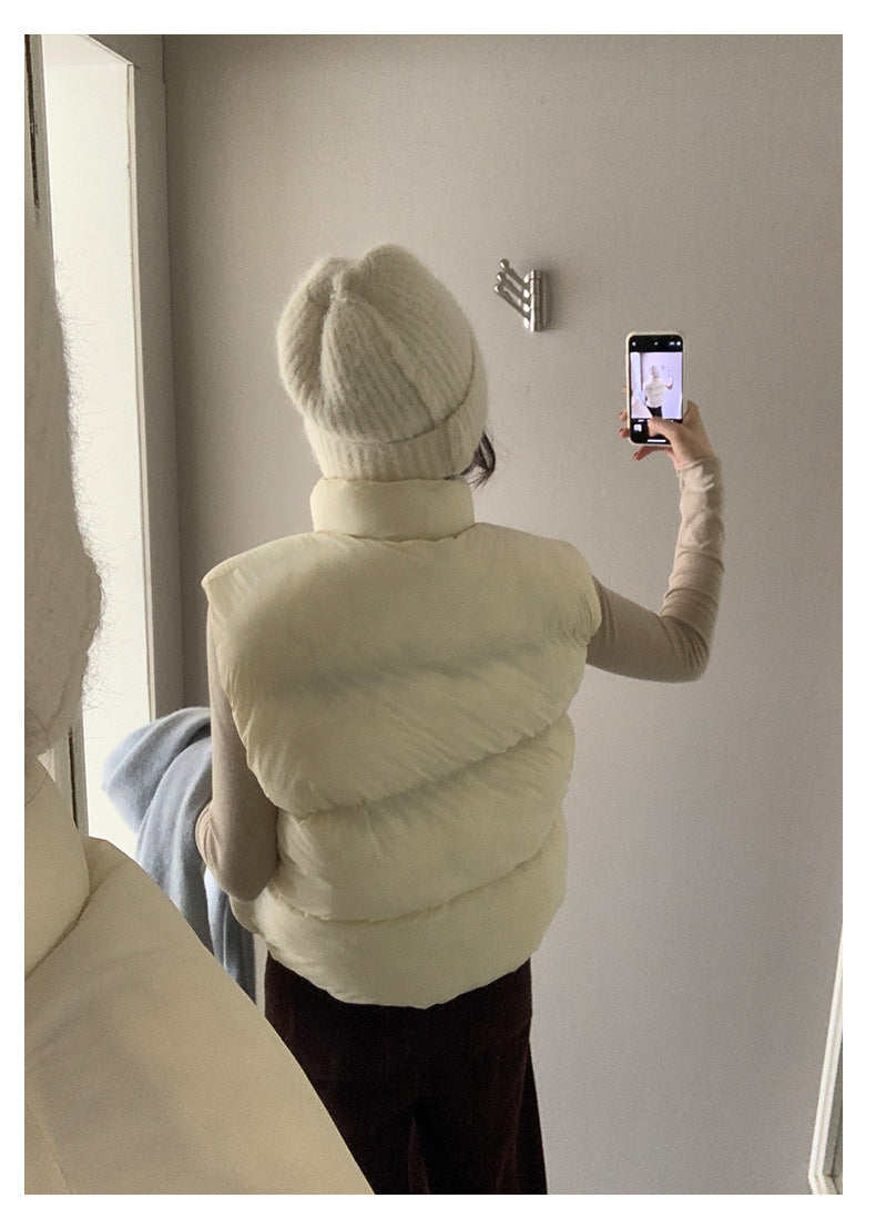 【H5474】實拍秋冬簡約立領保暖棉服背心251109