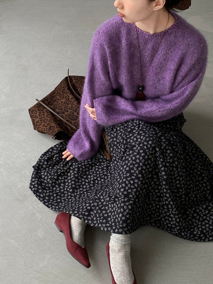 【cimz1729】實拍復古時髦碎花加絨長裙251128