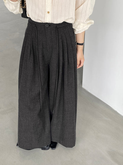 【cim1619】實拍韓系高級百搭壓褶垂感西裝褲251030