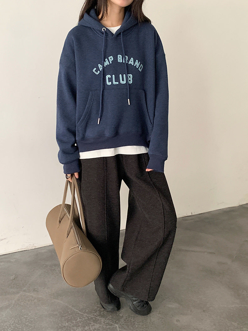 【LD11040】實拍字母印花加厚加絨連帽衞衣251202