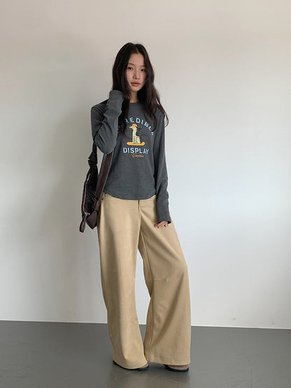 【LD3302】實拍S~XL秋冬顯瘦直筒毛呢休閒褲251103