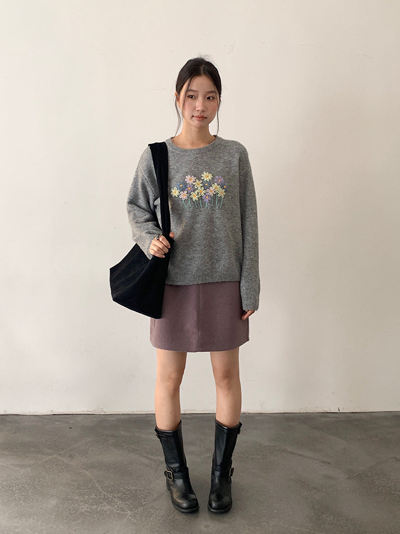 【LD11038】實拍立體小花針織衫251202