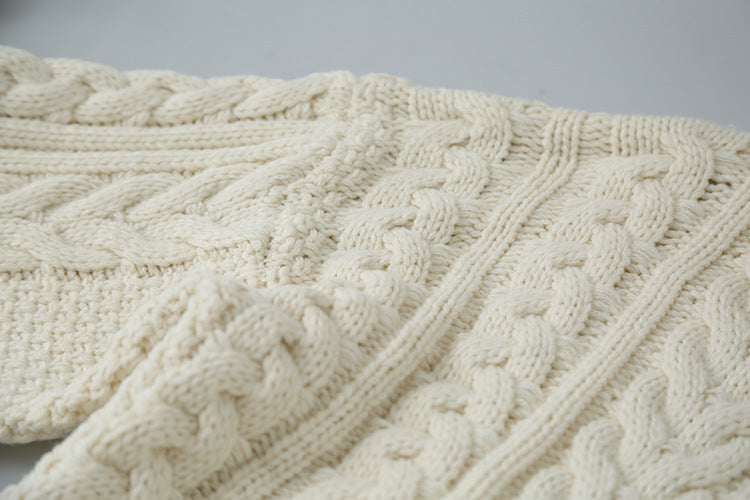 【LD11003】實拍冬季加厚麻花長袖圓領毛衣251110