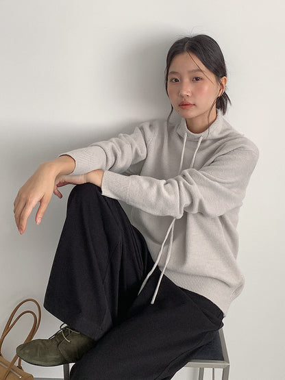 【LD3294】實拍慵懶復古立領羊駝絨針織衫251103