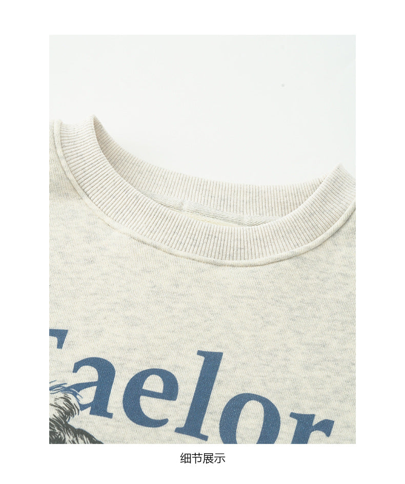 【H5496】實拍韓系小狗印花加絨厚棉衛衣251118