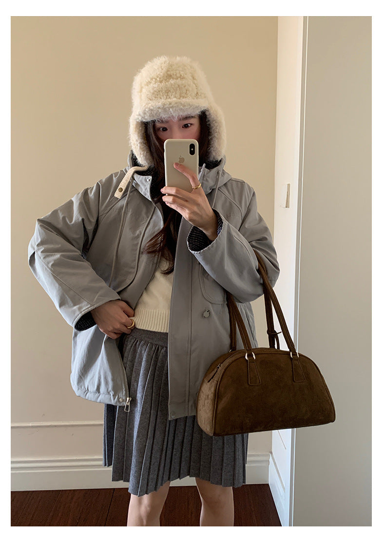 【H5518】實拍復古中性條紋針織衫＋針織百褶裙251125