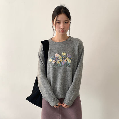 【LD11038】實拍立體小花針織衫251202