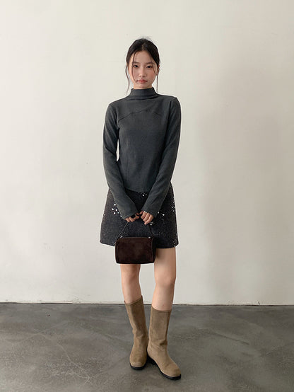 【LD11041】實拍羊绒簡約高領長袖T恤251202