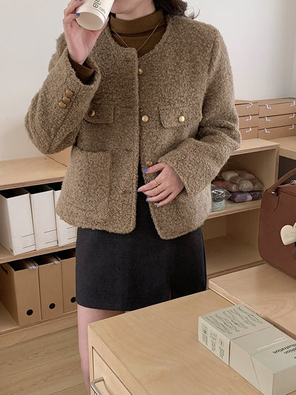 【LD9507】實拍高級感小香風粗花呢子外套251110