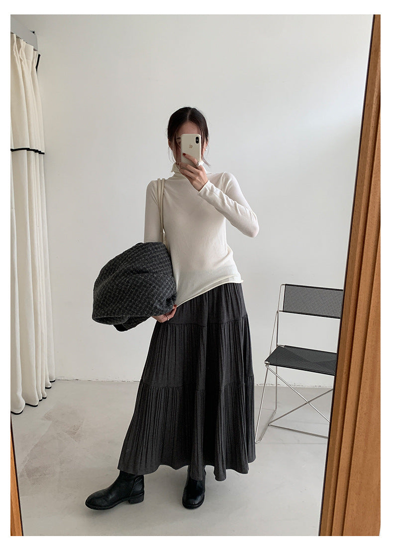 【H5481】實拍基礎6色堆堆領毛針織T恤251109