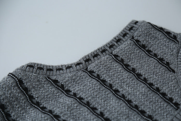 【LD3278】實拍小圓領長袖襯衫+條紋針織背心（分開下單）251103