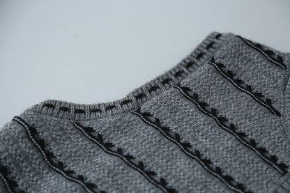 【LD3278】實拍小圓領長袖襯衫+條紋針織背心（分開下單）251103