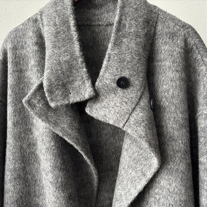【Y25527】實拍高單質感雙面羊毛呢立領大衣（棉羊毛68%)251106