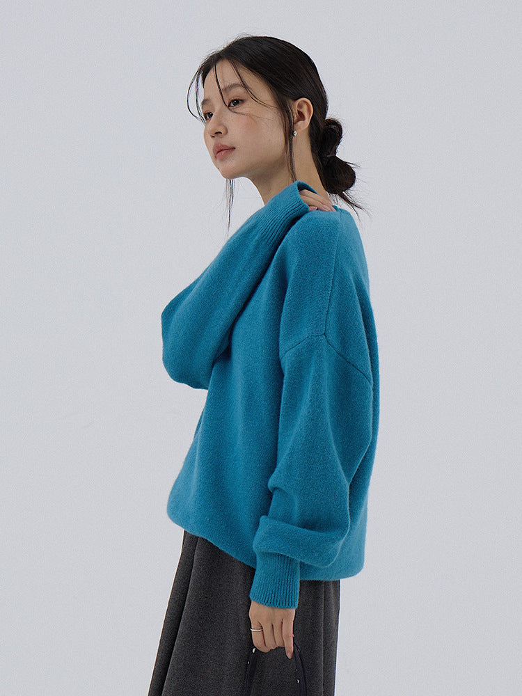 【LD3281】實拍慵懶寬鬆棉羊絨針織毛衣251103