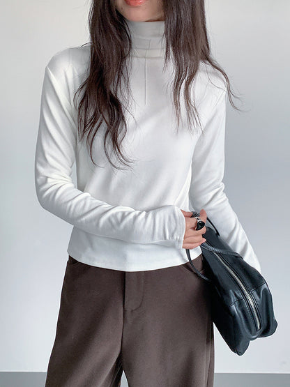 【LD11012】實拍加厚半高領6色打底長袖t恤251110