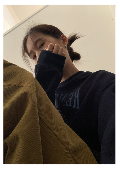 【H551】實拍復古貓咪印花長袖衞衣251007