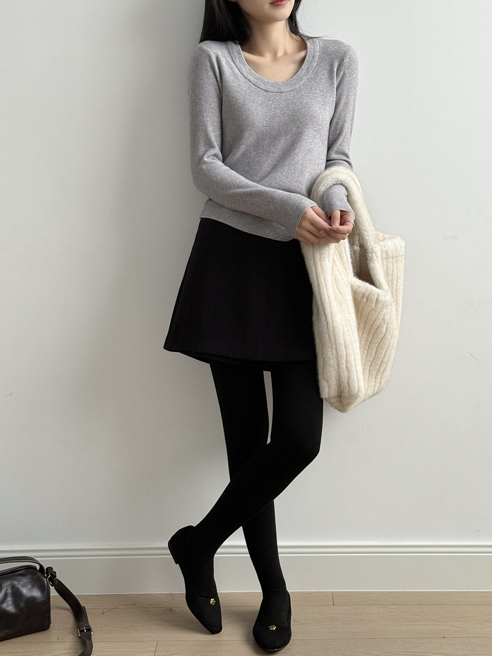 【Y275】實拍冬季U領長袖針織衫251106