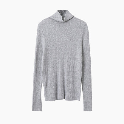 【LD11061】實拍紗網肌理超彈高領修身打底T恤251209