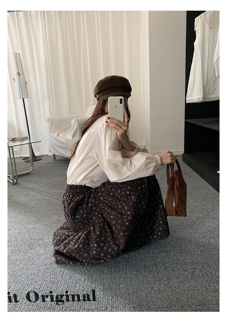 【H5488】實拍法式温柔蕾絲長袖襯衫251109