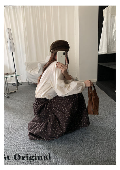 【H5488】實拍法式温柔蕾絲長袖襯衫251109