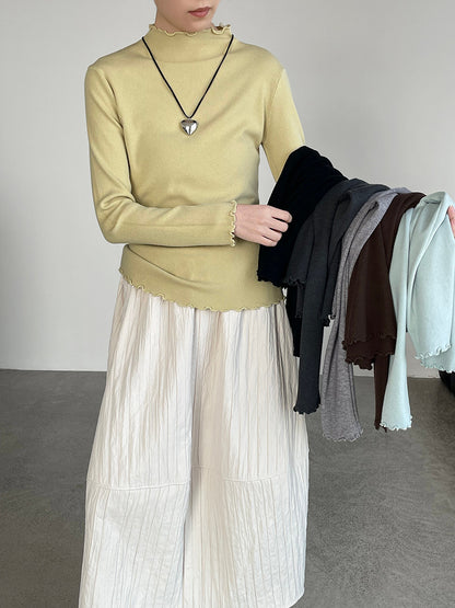 【cimYL223】實拍氣質安迪絨木耳邊針織衫251201