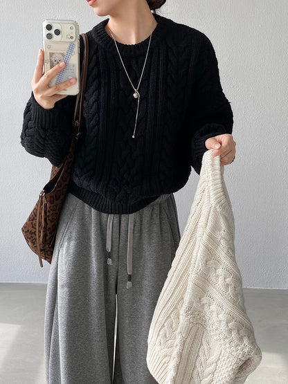 【cimz1398】實拍復古加厚保暖棒針麻花針織毛衣（棉羊毛17)251120