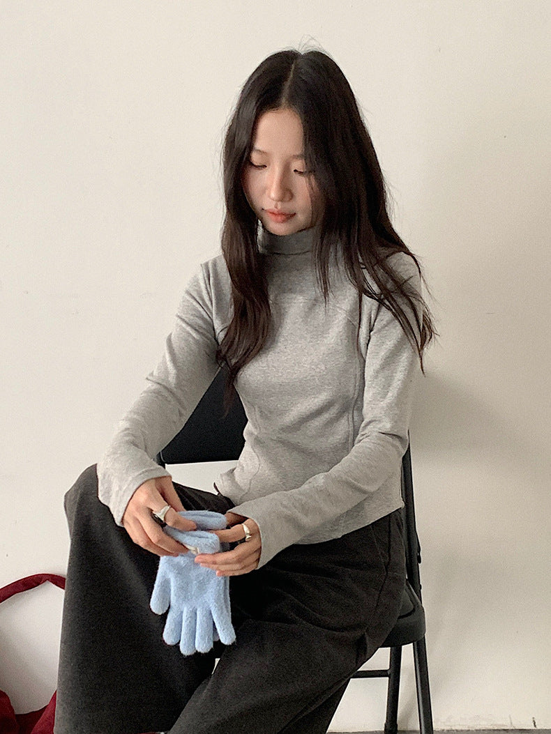 【LD11041】實拍羊绒簡約高領長袖T恤251202