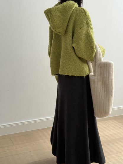 【Y2188】實拍冬季圈圈絨可愛連帽針織毛衣251106