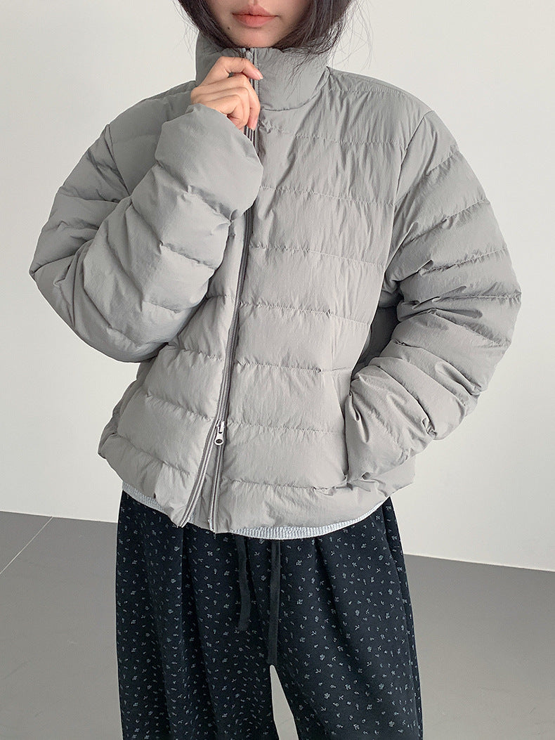 【LD11067】實拍簡約設計保暖立領含絨棉服外套（白鴨絨50%)
251209