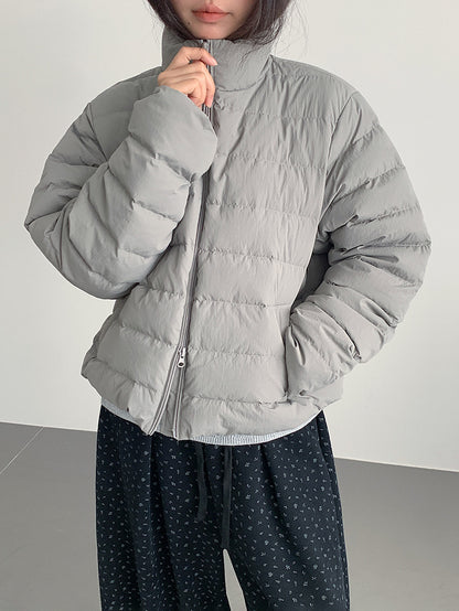 【LD11067】實拍簡約設計保暖立領含絨棉服外套（白鴨絨50%)
251209