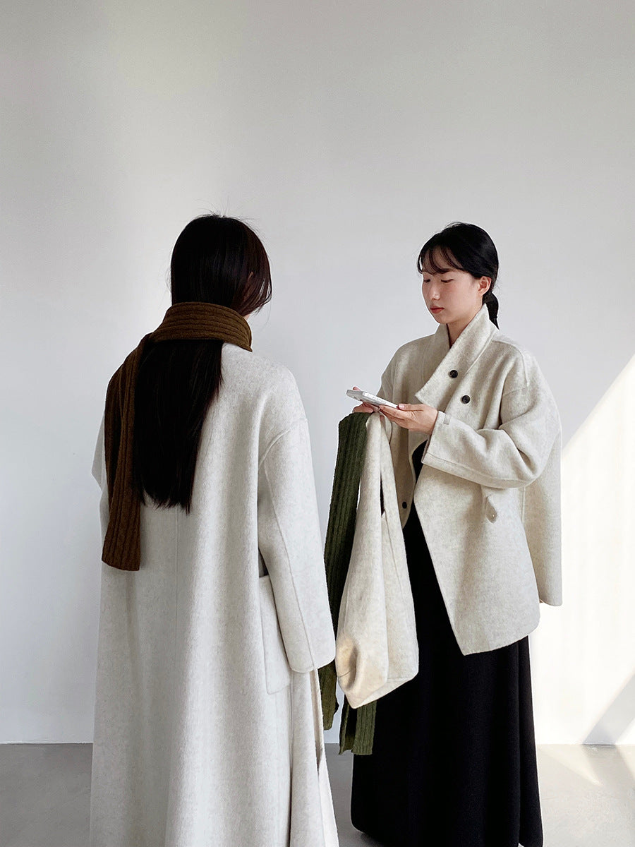 【cim2517】實拍蘇黎世冬日立領雙面呢毛呢外套大衣(100羊毛)251030