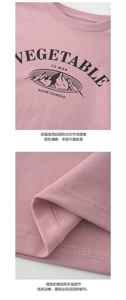 【H5203】實拍夏天美式印花棉質寬鬆圓領短袖T恤250422