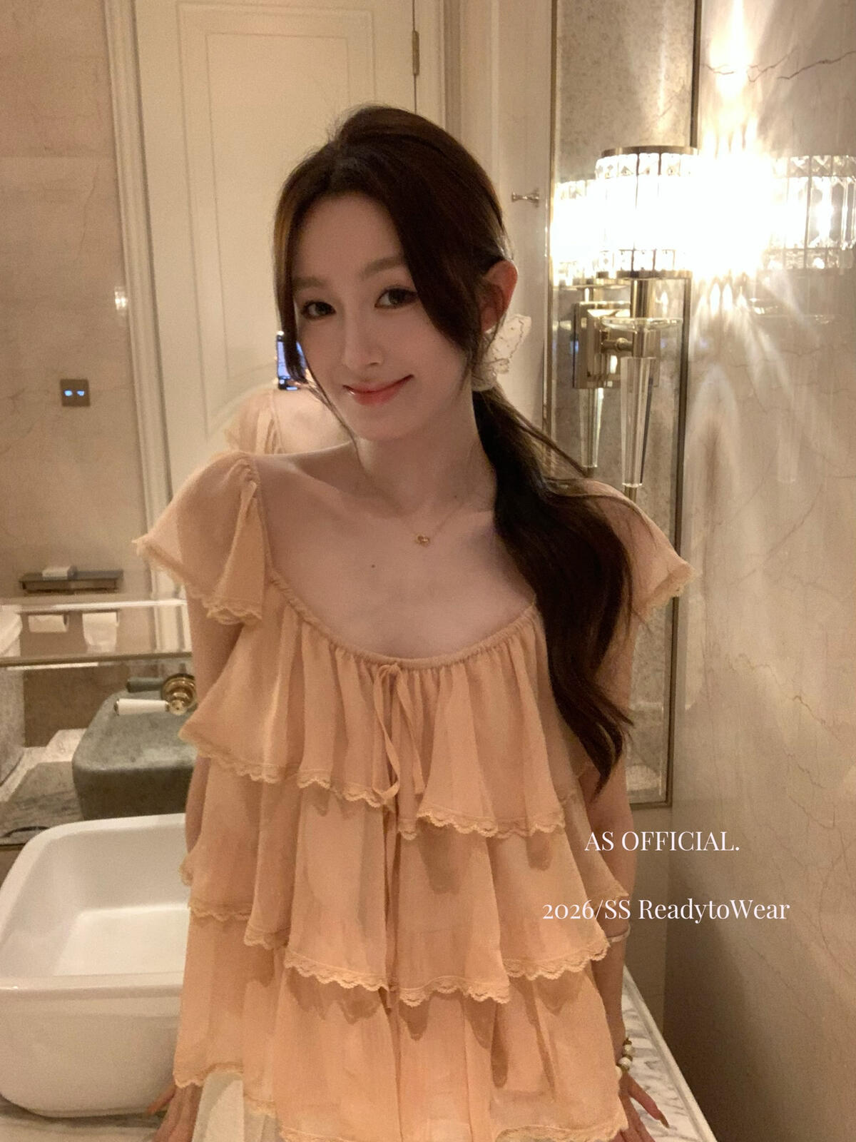 【L28012】法式甜美少女感🎀百搭減齡精緻蕾絲邊飛飛袖短袖上衣260526