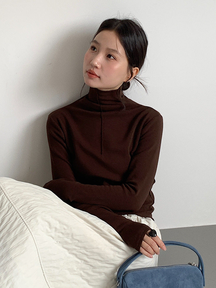 【LD11012】實拍加厚半高領6色打底長袖t恤251110