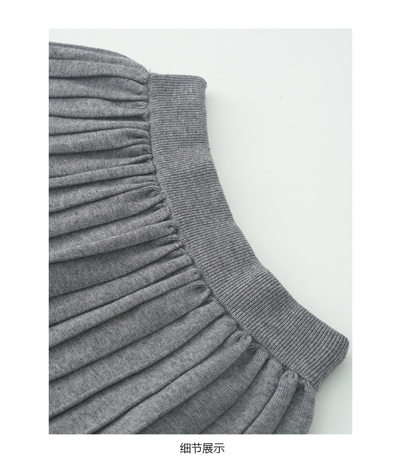 【H5518】實拍復古中性條紋針織衫＋針織百褶裙251125