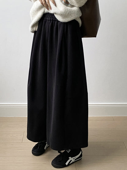 【Y82678】 實拍鬆緊腰抽繩顯瘦闊腿九分褲裙251023