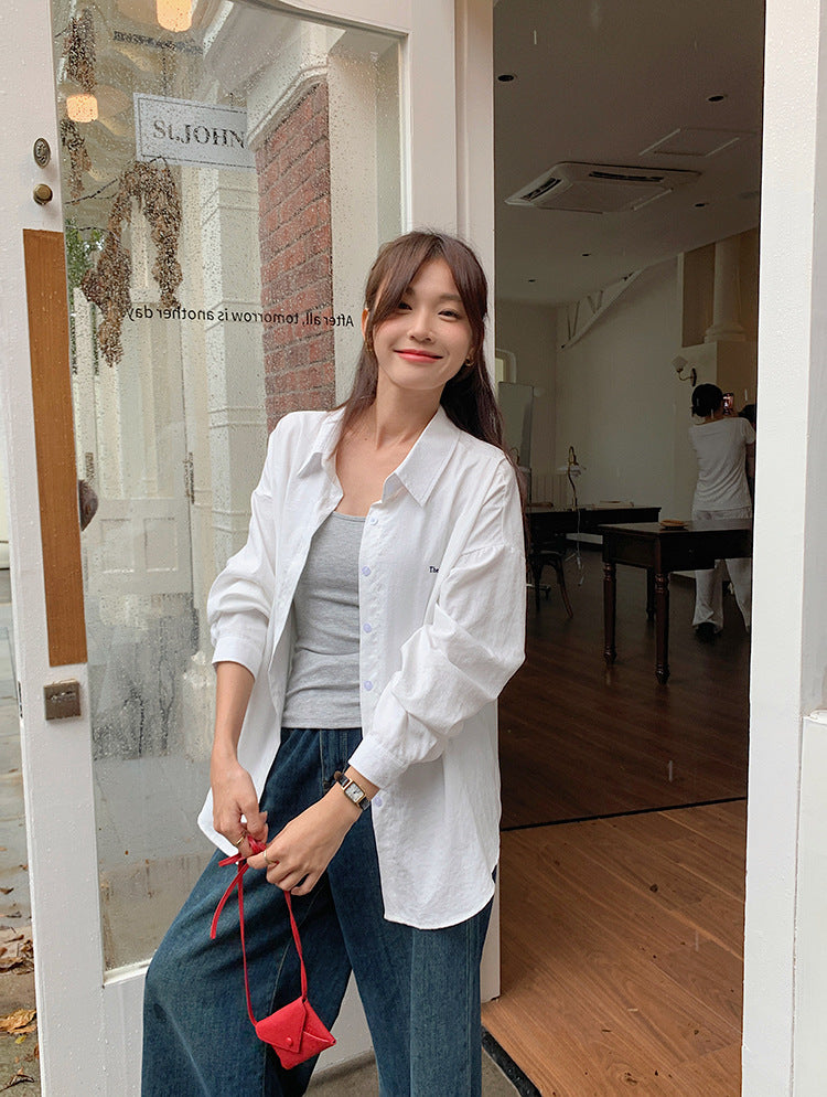 【LD2054】實拍麂皮絨感刺繡襯衫251103