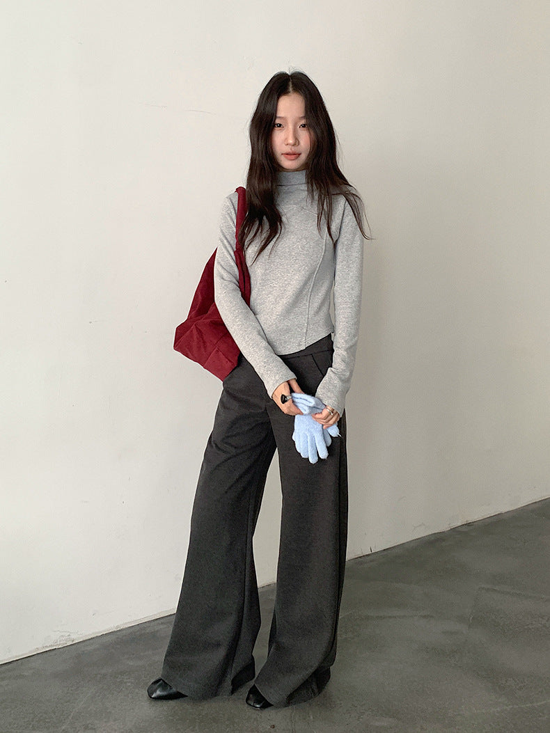 【LD11041】實拍羊绒簡約高領長袖T恤251202