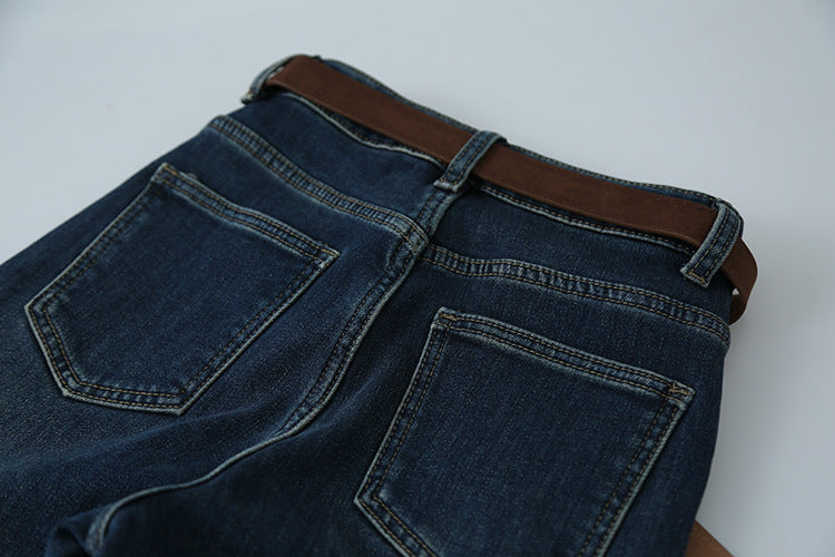 【LD3286】實拍S~XL冬季植絨加絨高腰彈力牛仔褲+鑰匙扣251103