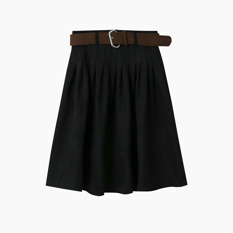 【LD11016】實拍冬季復古麂皮絨A字裙251110