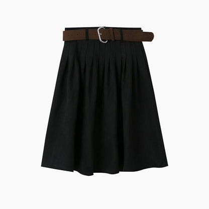 【LD11016】實拍冬季復古麂皮絨A字裙251110