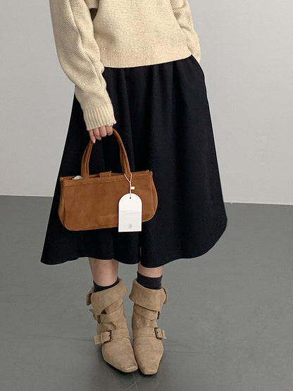 【LD11034】實拍毛呢超顯瘦保暖高腰大裙擺a字裙251124