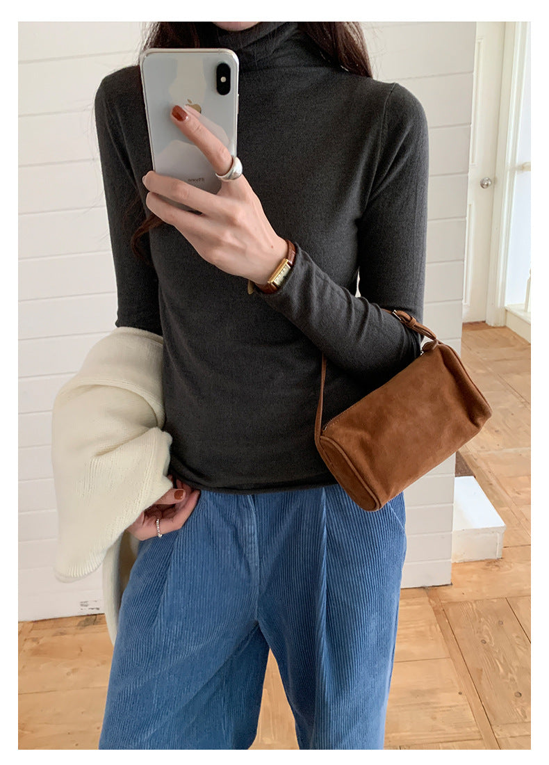 【H5481】實拍基礎6色堆堆領毛針織T恤251109