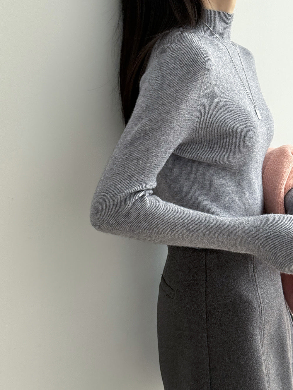 【Y315】實拍高級感半高領針織衫（棉羊毛4%)251106