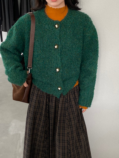 【cimz1391】實拍毛茸茸可愛羊毛針織毛衣開衫（羊毛14%)251201